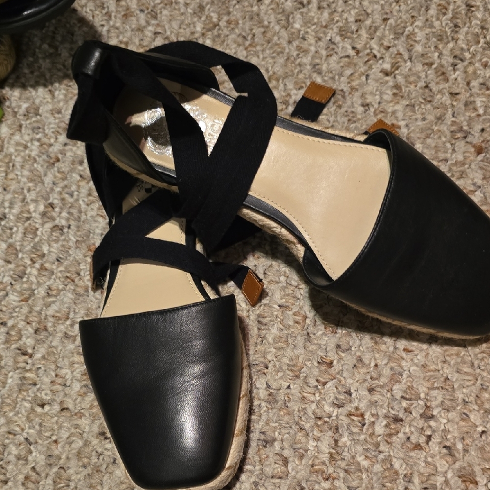 Vince Camuto Black Espadrille Flats